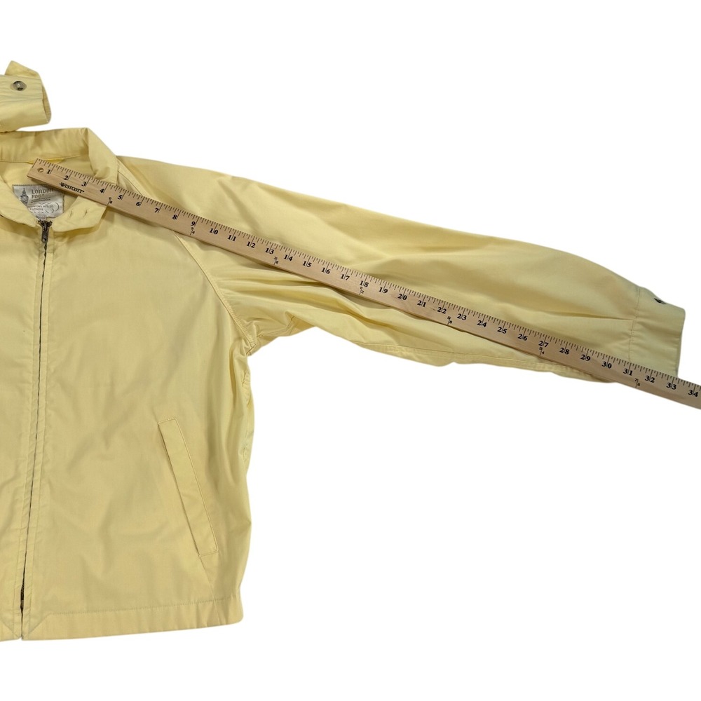 Vintage 60s 70s London Fog Harrington Jacket Yellow Ivory Talon Zip Size 40 Reg - Picture 9 of 10